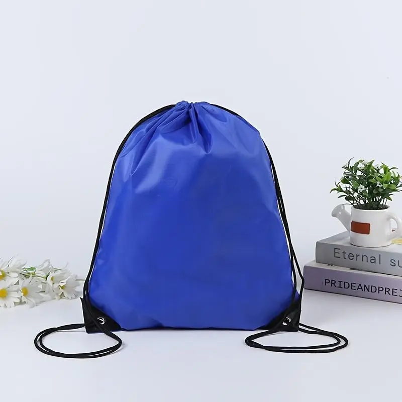 Portable Drawstring Bag Oxford Students Backpack Waterproof Sports Riding Backpack Gym Drawstring Shoes Clothes Organizer Pack Sports Bags Travel Gym Bag Athletic Bag