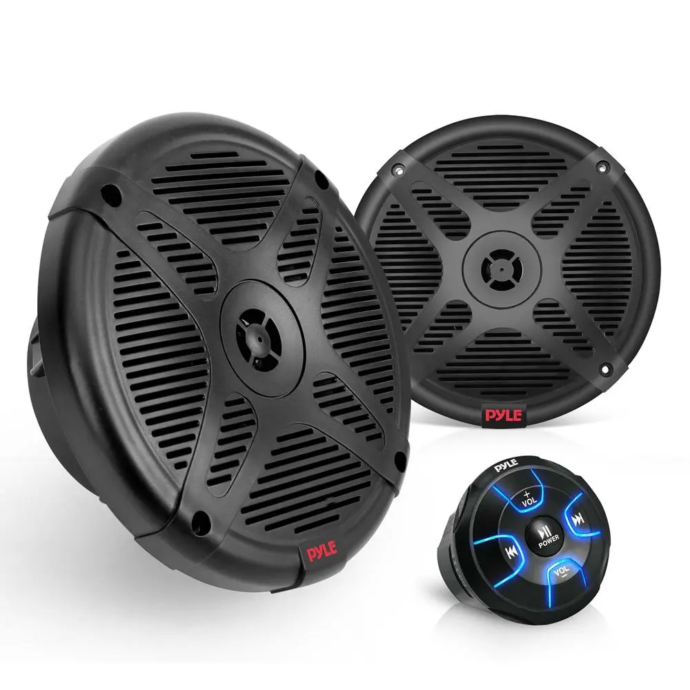 6.5" Waterproof Marine Bass Speakers Kit - 600W Wireless Bluetooth Amplifier with Remote, Receiver, Aluminum Mount, Stable Streaming, 4x4 Car/Boat/Truck Installation Ready, Device Protection