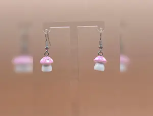 Earthy Mushroom Earrings with Intricate Detailing, Unisex