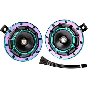 12V Loud Car Horns High Tone/Low Tone Train Horn for Truck Car Motorcycle (colour)