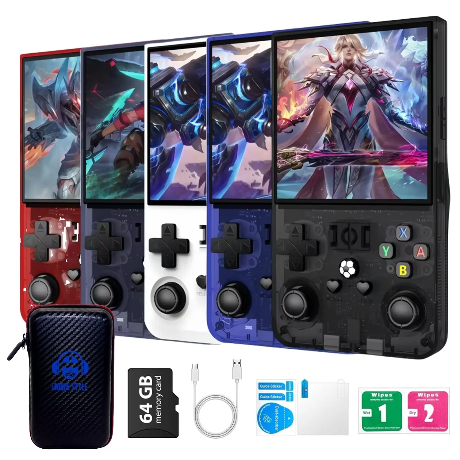 R36max Retro Handheld Game Console, 64GB, 22000 Classic Games, Portable Open Source Linux System, 4-Inch HD IPS Screen, Holiday Gift, Handheld Gaming Console, Game Night Gadget