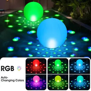2026 Floating Pool Lights Solar Powered,15" Inflatable Waterproof Pool Led Glow Balls,Solar Pool Lights That Float,Color Changing Floating Light Up Ball for Pool Gifts for Pool Owner Outdoor Decor-1PC
