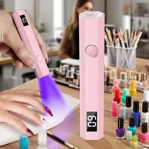 Portable Rechargeable Nail Lamp with Digital Display, Two Timer Settings, Personal Nail Care Tool for Home Manicure Salon