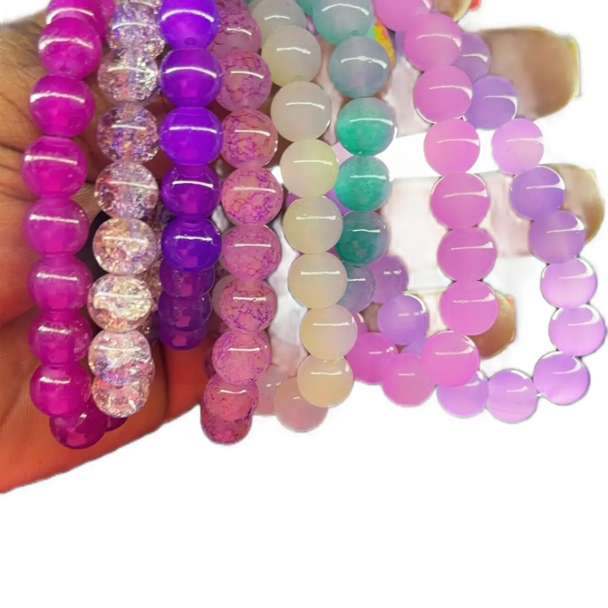 Purple Beaded Bracelet for Women - Fashion Accessory(1 bracelet not a set)