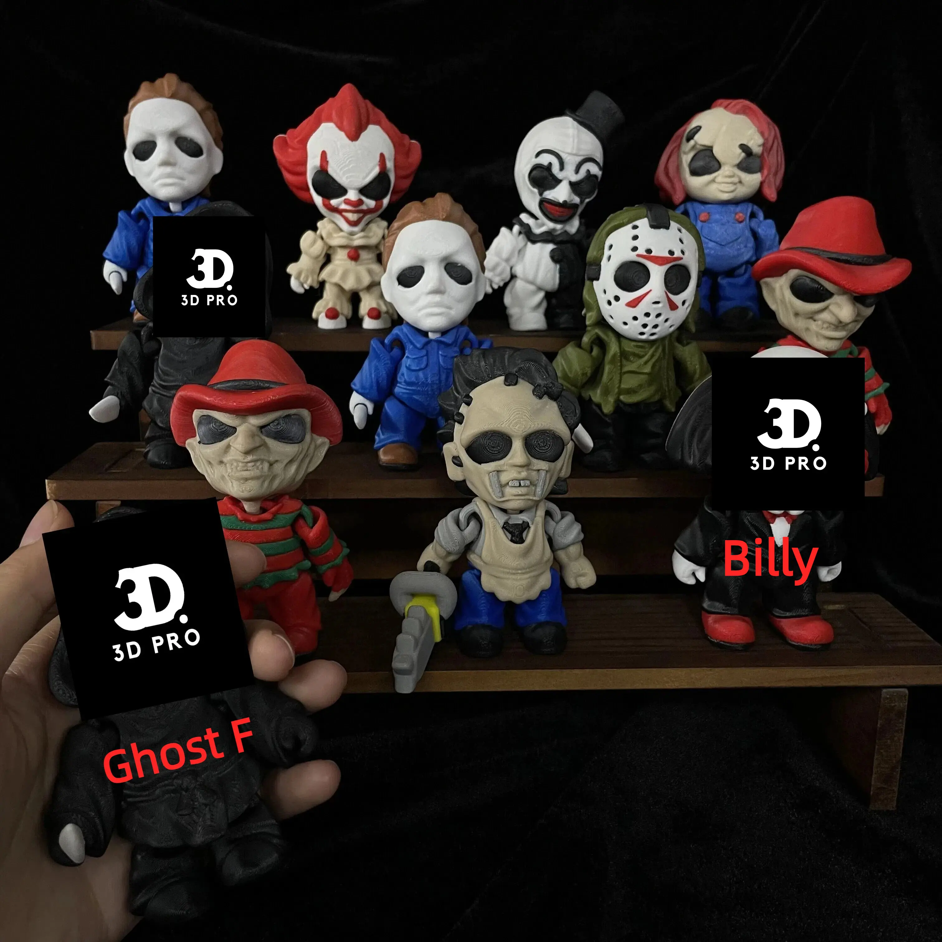Flexi Horror Figurines -3D Printed Halloween Desk Toys, Horror Decor Collectiblest