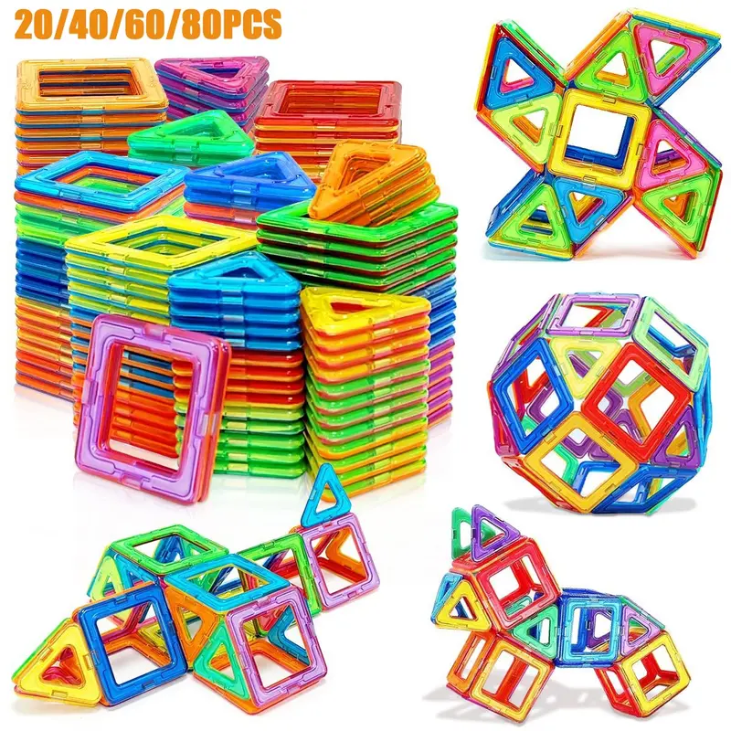 Kids' Magnetic Building Blocks Set, Stem Educational Toys, Enhance Hand Skills, Creative Gifts for Kids, Foam Packaging Bag