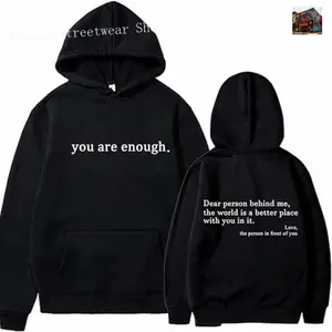 “You Are Enough” 2-Sided Graphic Hoodie & Tee Unisex Cotton Blend Pullover Inspirational Message Casual Comfort TikTok Shop Deals