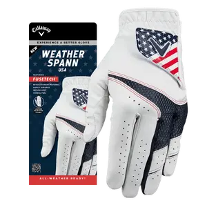 Callaway Golf Men's Weather Spann USA Golf Glove in Red/White/Blue | Size: Cadet Large