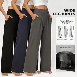 NunuFlex Women's 3-Pack High Waisted Wide Leg Sweatpants, Summervibes Loose Casual Cozy Yoga & Lounge Pants with Pockets, Flattering Different Leg Types, Indoor & Outdoor Wear