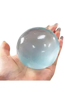 3Pcs Jelly Mochi Squishy Balls, Transparent Glossy Stress Relief Squeeze Balls, Soft Stretchy Fidget Toys for Kids Adults, Anxiety Relief Sensory Toys Party Favors