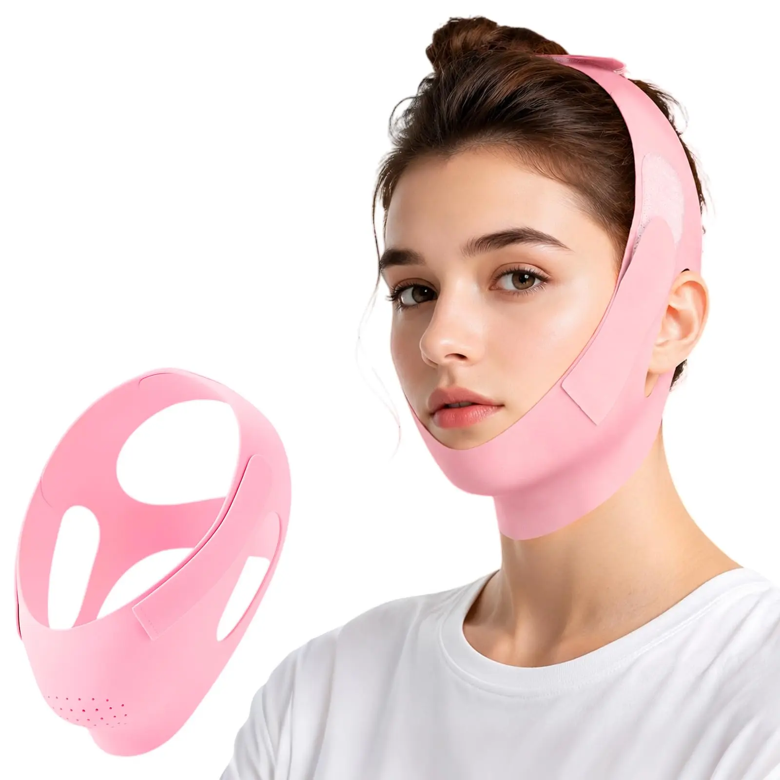 1PCS Summer Breathable Facial Compression Strap, Adjustable Reusable Night Sleep Chin Wrap, Soft Jaw Contour Support Band, Lightweight Beauty Face Wrap Accessory for Women