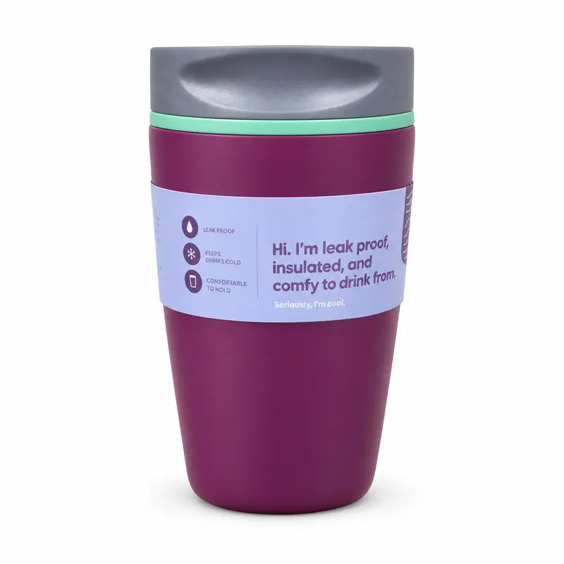 Leak Proof Insulated Travel Mug - Keeps Drinks Cold, Comfortable to Hold, Perfect for On-the-Go Use