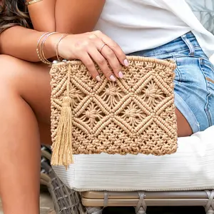 Macrame Tassel Clutch