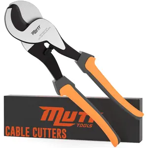 Mutt Tools 10 Inch Heavy Duty Cable Cutters for Electrical Wire - Professional Cable Shears for Copper & Aluminum - Cuts up to 2/0 Wire - Cable Cutter with Ergonomic Grip