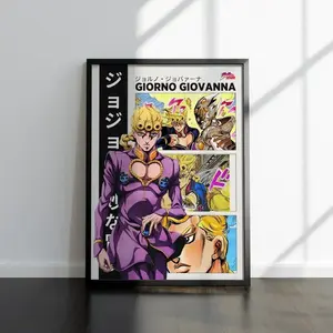 [Unframe] Jojo's Bizarre Adventure Manga Poster Unframed Poster Unframed, JJBA Anime Giorno Giovanna, Gift For Giovanna Fan, Gift for Anime Fan, Home Wall Decor