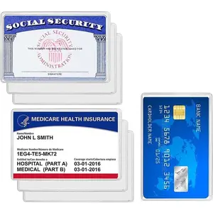 Card Holder Protector Sleeves, 12Mil Clear PVC Soft Water Resistant  Card Protector Sleeves for Credit Card Business Card  (Matte 6 Pack)