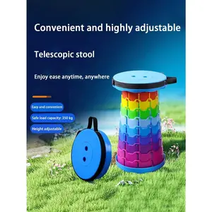 Portable Camping & Outdoor Folding Stool – Telescopic, Non-Slip & Lightweight