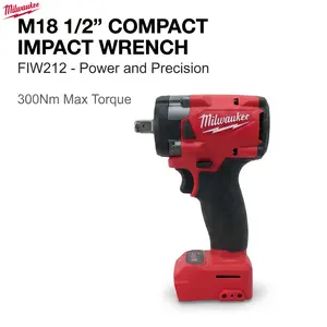 Milwaukee M18 FIW212 18V 1/2 Inch Electric Wrench With Battery Charger 2026 Small Torque Wrench For Auto Repair vehicle