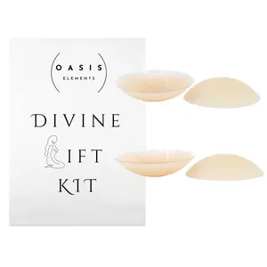 NEW Divine Lift Kit - Full Coverage Seamless Nipple Covers 2 sets with Zip Bag - Reusable Sticky Nippy Pasty for Backless, Strapless Clothes Womenswear Accessories instant boost nipple shield outfit enhancer Reusable Skin