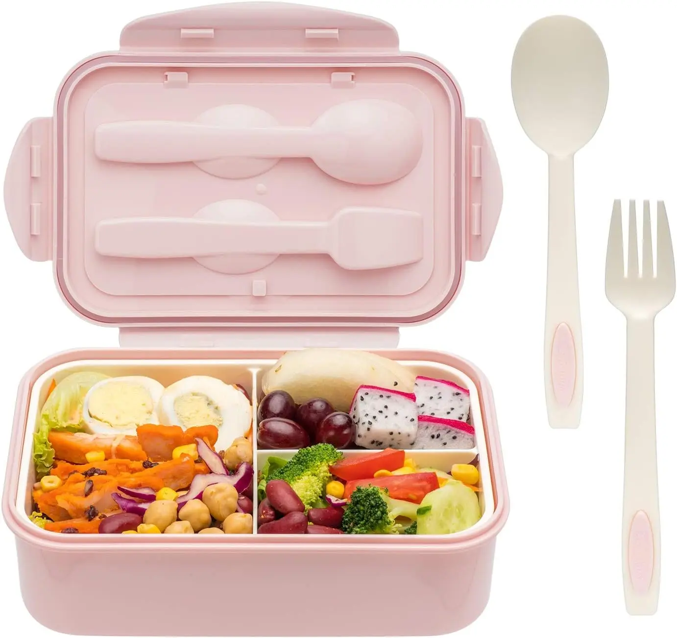 【Free Bag】Bento Box (1100 ML) - BPA-Free Food-Safe Durable Tableware with Spoon & Fork for Adults, Ideal for Packing Lunch for My Kid, On-the-Go Meals, Meal Planning & Bento Box Lunch Ideas, Lunch Boxes For School