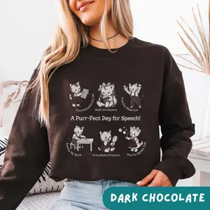 Retro Speech Therapy Sweatshirt / Short Sleeve T-SHIRT , Funny SLP, Student Speech Language Pathologist Gift, Cute Cats