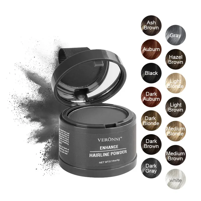 2PCS Hairline Powder Instantly Conceals Hair Loss Waterproof Root Touch Up Powder with Squalane for Natural Finish & Grey Touch Ups