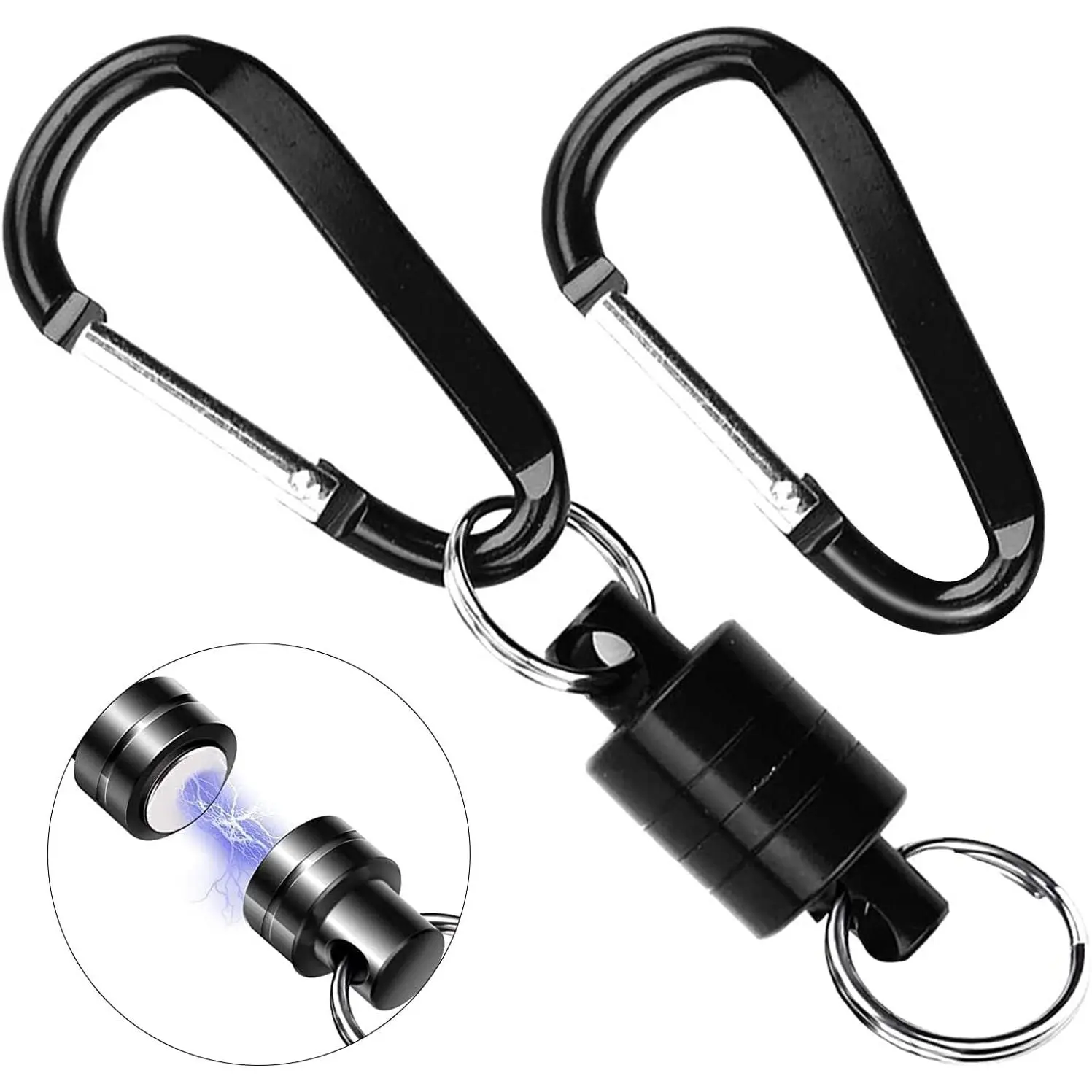 Unisex Heavy Duty D-Shape Aluminum Aircraft Alloy Quick Release Screw Locking Carabiners, 2-Pack Outdoor Keychain Clips for Camping, Hiking, Heavy Duty Carabiner, Alloy Metal, Rust-Free, Fishing, Key Clip, Lightweight And Sturdy