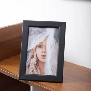 Modern Desktop Wooden Picture Frame Decor, 3.5x5 Inch 4x6 Inch Photo Display, Frame, Horizontal or Vertical, Table Stand or Wall Hanging