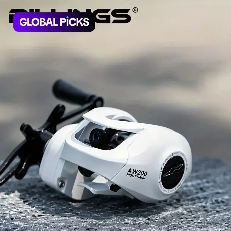 Billings AW200 Series Baitcasting Reel 6.3:1 Gear Ratio 18 lb Max Drag for Freshwater and Saltwater, Fishing Supplies, Fishing Tackle