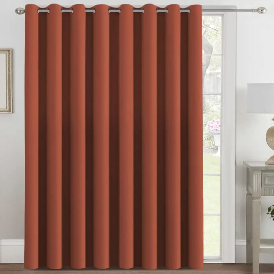 H.VERSAILTEX Blackout Patio Curtains for Sliding Door Extral Wide Blackout Curtain Panels Thermal Insulated Room Divider - Grommet Top