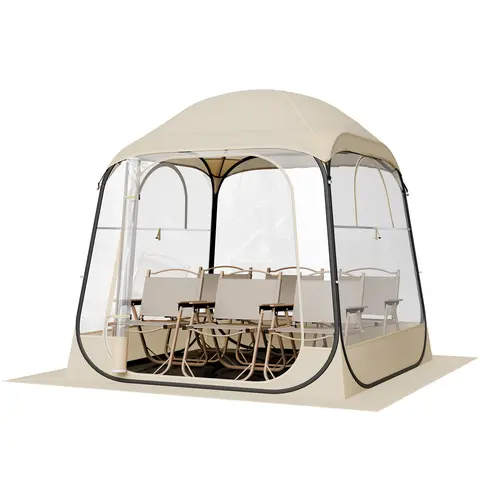 VEVOR Pop Up Sports Tent - 72x72in Clear Bubble Tent with 2–4 Person Space, Waterproof Outdoor Shelter with Floor Mat, Top Cover & Glow-in-Dark Stakes, Garden Igloo Dome for Camping, Fishing