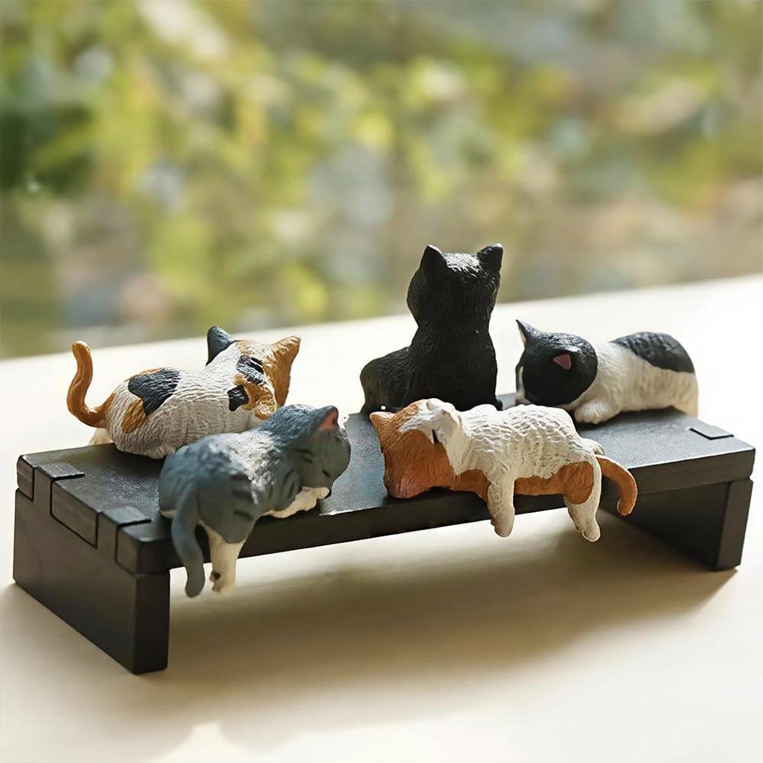5-Piece 2026 Mini Resin Cat Desk Figurines Set, Multi-Pose Cartoon Collectible Room Decor, Cute Kitty Home Decor Accessory, Modern Home Decoration Gift for Interior Decoration Accessories#SummerVibes summervibes