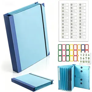 Document Organizer Binder, 10-Pocket Acid-Free File Folder, with Guided Labels for Home Records Legal Papers and Medical Documents