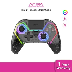 Wireless Gaming Controller Pro for PS5 with LED RGB Light– Compatible with Playstation 5,Dual Vibration, Motion Sensing, Programmable Buttons & 1000mAh Fast-Charging Battery