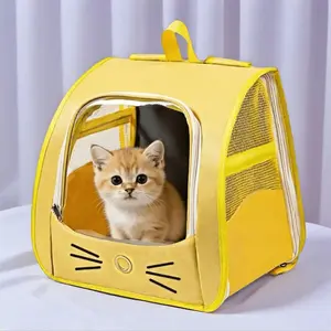 Breathable Pet Travel Bag, Transparent Pet Carrier Backpack, Animal Carrier, Ergonomic Design & Secure Zipper Closure for Safe Airplane & Outdoor Use