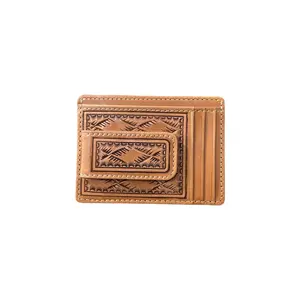Nocona Leather Money Clip Wallet, Men's Accessories, with Southwest Stamping for Men's Luggage & Bags