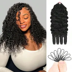 Burmese Curly Miracle Knots Crochet Human Hair Kinky Curly Raw Hair Weave Bundles Natural Black Color Hair Extension For Black Women