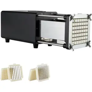 TikTokShopBlackFridayVEVOR Electric French Fry Cutter, Potato Slicer with 1/2-Inch and 3/8-Inch Stainless Steel Blades, Potato Cutter Chopper w/Anti-slip Feet, Great for Potato, French Fries, Cucumber, Vegetables, Carrot