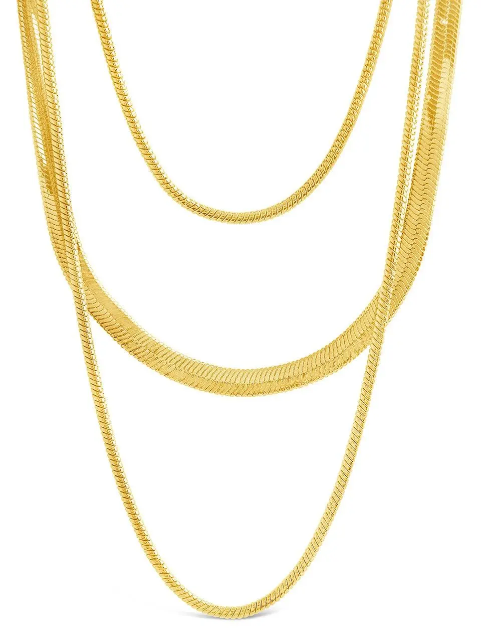 Everly Layered Herringbone Chain Necklace Everly Layered Herringbone Chain Necklace