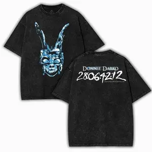 Donnie Darko Movie Shirt Double Printed Washed Tshirt 2 Sided Cotton unisex acid graphic tees game anime manga movie Menswear Casual graphic t-shirts clothing merch 8CA 34G