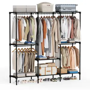 Wardrobe Closet,Portable Clothes Racks for Hanging Clothes, Free Standing Closet with Tier Shelves, Closet Organizers and Storage Rack for Cloakroom, Bedroom