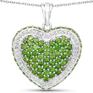 Genuine Chrome Diopside Heart Necklace