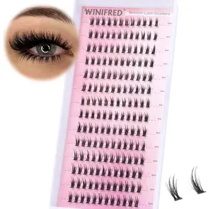 Bottom Lash Clusters Thick Volume Lower Lash Extension DIY Individual Lashes Bottom Clusters Lashes for Cluster Eyelash Extensions (168pcs)