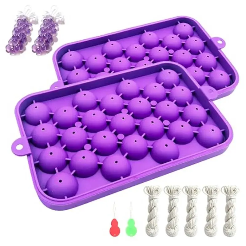 2 Pcs Silicone Grape Molds DIY Kit for Beginners, Candle & Soap Making Supplies, Custom Handmade Gifts & Home Decor Accents (Soap Not Included)