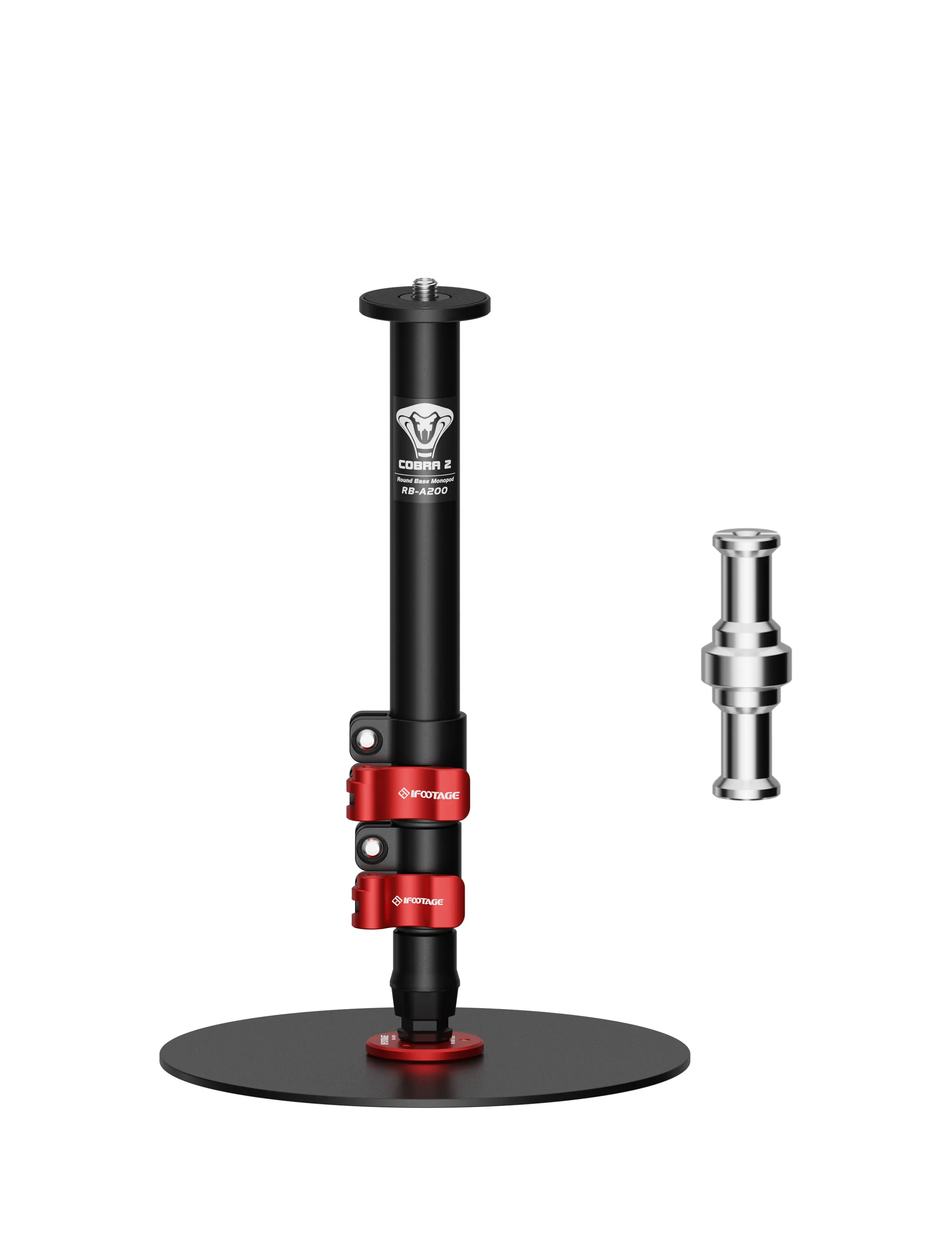 IFOOTAGE A200 Round Base Monopod, 22" Desktop Mini Tripod, Aluminum Tabletop Small Tripod, Compatible with DSLR Camera, Light, Webcam for Live Streaming, Vlogging, Payload 10KG/22LBS