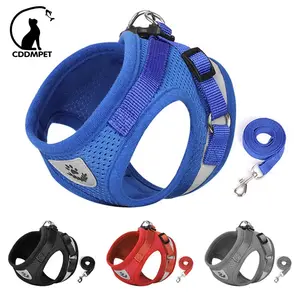Harness - Dog Harness and Leash Set Outdoor Training Walking Harnesses Safety Sport Puppy Vest Pet Harness For Small Dogs Cats dog harness Adjustable Reflective Breathable waterproof collar small medium pull esa dog breed