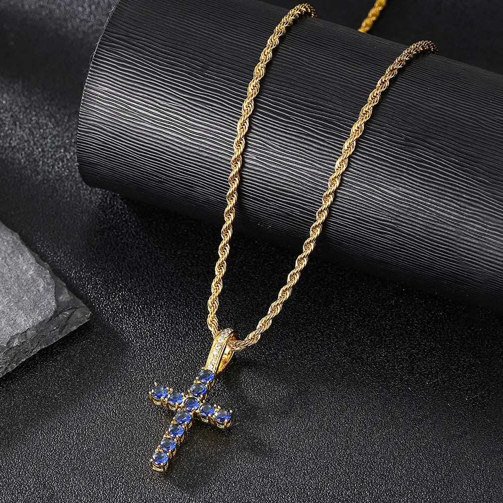 gold sapphire pendant