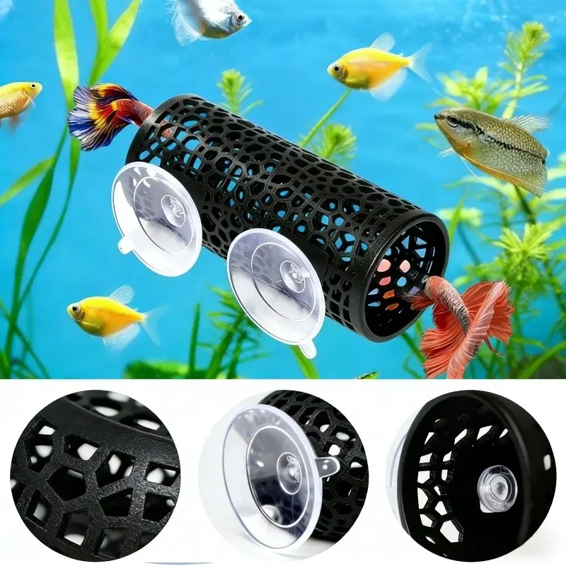 Fish Hideaway Tunnel with Multiple Entrances and Exits, Durable Plastic Enclosed Aquarium Cave, Shrimp Habitat, Aquatic Shelter, Enclosure, Enhances Aquatic Tank Environment, Pet Owners