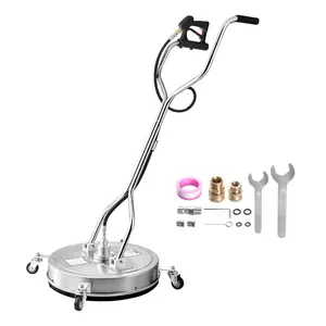 VEVOR 22" Pressure Washer Surface Cleaner,  Stainless Steel Pressure Washer Attachments with 4 Wheels, 4000 Max PSI, 3/8 Quick Connector, 2 Spray Nozzles, Dual Handle, for Concrete, Patio, Sidewalk