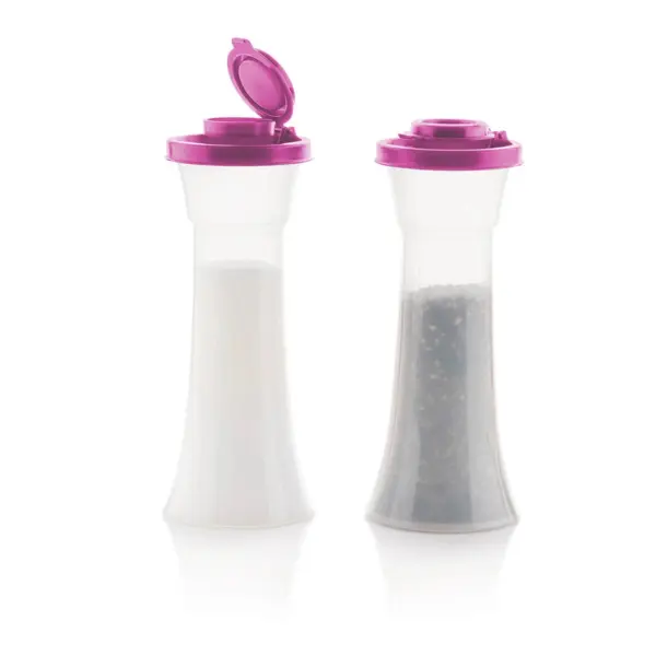 Tupperware Hourglass Salt and Pepper Shakers Large ~ Leak Proof ~ Moister Proof ~ Camping Salt and Pepper Shakers kitchen  supplies Container Utensils
